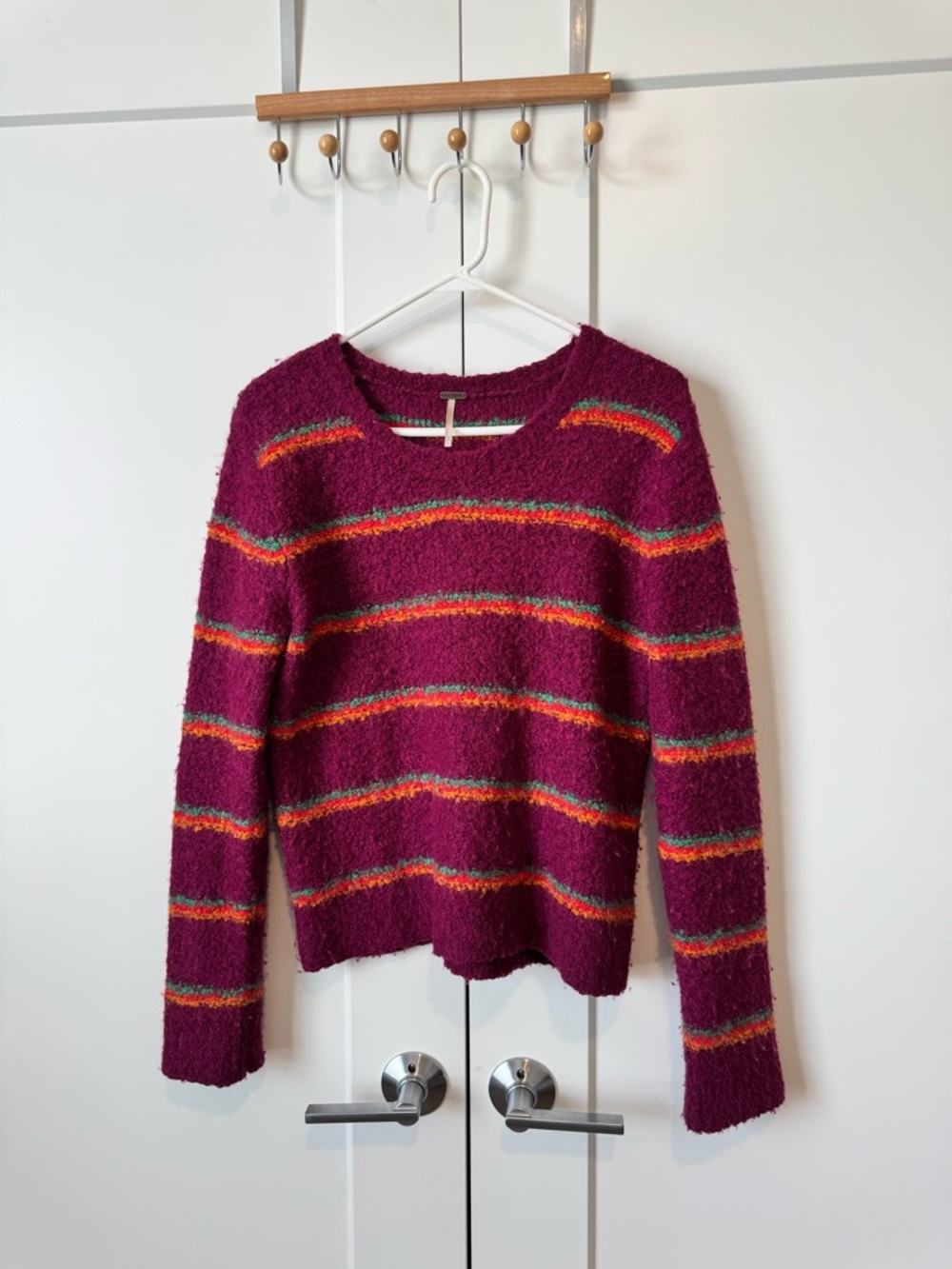 Cozy Free People Striped Bouclé Sweater